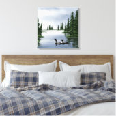 Loons auf Wasserkanvas-Prints Leinwanddruck (Insitu (Schlafzimmer))