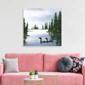 Loons auf Wasserkanvas-Prints Leinwanddruck (Insitu (Wohnzimmer))