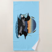 Loons Couple Sunset Blue Strandtuch (Vorderseite)