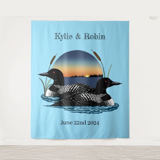 Loons Sunset Bleu Wandteppich (Vorderseite)