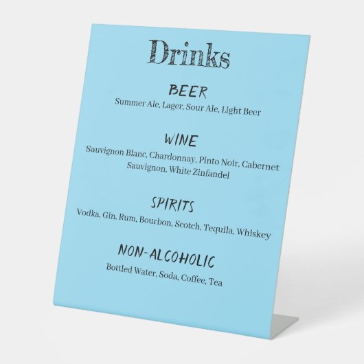 Loons Sunset Blue Drinks Menü Sockelschild (Vorderseite)