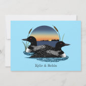 Loons Sunset Blue Einladung (Rückseite)