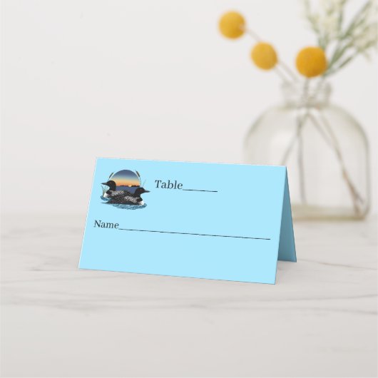 Loons Sunset Blue Platzkarte (Rückseite)