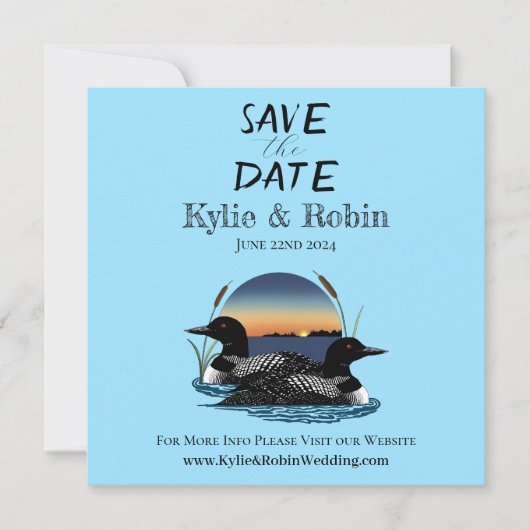 Loons Sunset Blue Save The Date (Vorderseite)