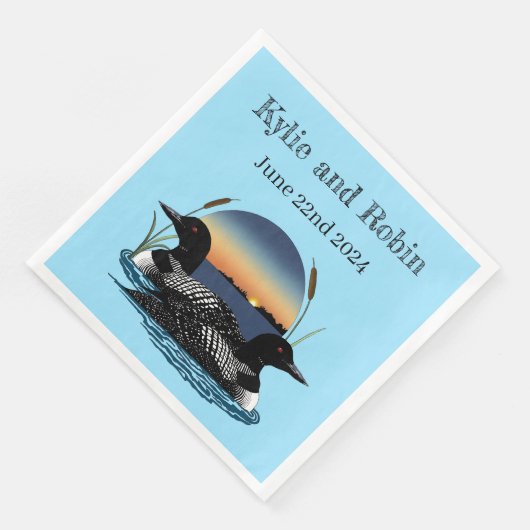 Loons Sunset Blue Serviette (Ecke)