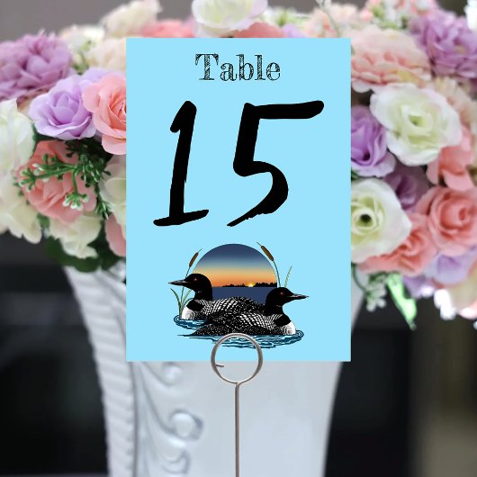 Loons Sunset Blue Tischnummer