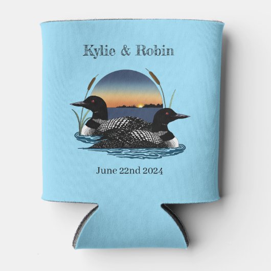 Loons Sunset Blue Wedding Dosenkühler (Vorderseite)