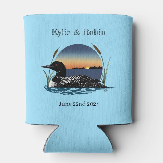 Loons Sunset Blue Wedding Dosenkühler (Rückseite)