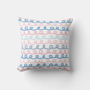 Loop De Loop Pink und Blau Kissen