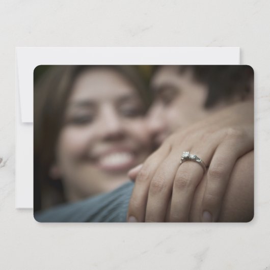 Loop Diamond Ring Classic Foto Save the Date Karte (Rückseite)