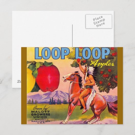 Loop Loop Äpfel Postkarte (Vorne/Hinten)