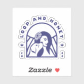Loop und Honey stellen Logo-Aufkleber in blau dar Aufkleber (Blatt)