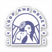 Loop und Honey stellen Logo-Aufkleber in blau dar Aufkleber (Vorderseite)