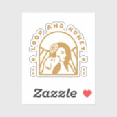 Loop und Honey stellen Logo-Aufkleber in Gelb dar Aufkleber (Blatt)