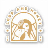 Loop und Honey stellen Logo-Aufkleber in Gelb dar Aufkleber (Vorderseite)