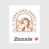 Loop und Honig stellen Logo-Aufkleber in Kupfer da Aufkleber (Blatt)