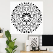 Looped Leaf Border Mandala with Flowing Symmetry Poster (Heimbüro)