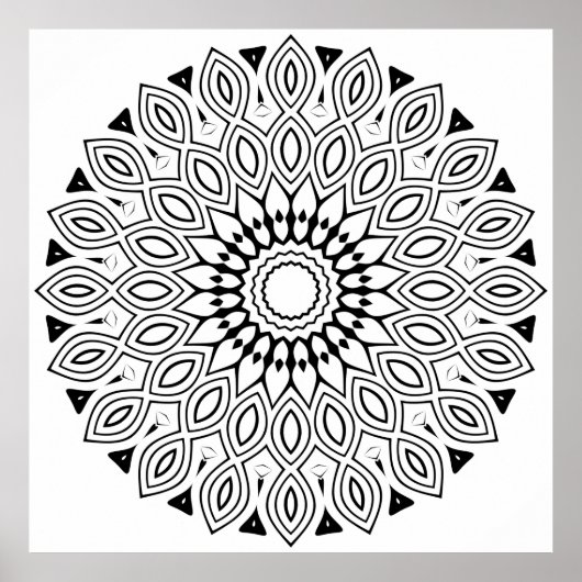 Looped Leaf Border Mandala with Flowing Symmetry Poster (Vorne)
