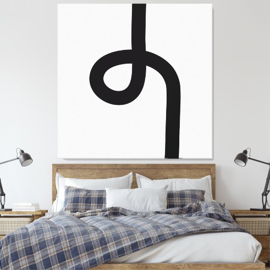 Loopline - Schwarz auf Weiß Leinwanddruck (Insitu (Schlafzimmer))