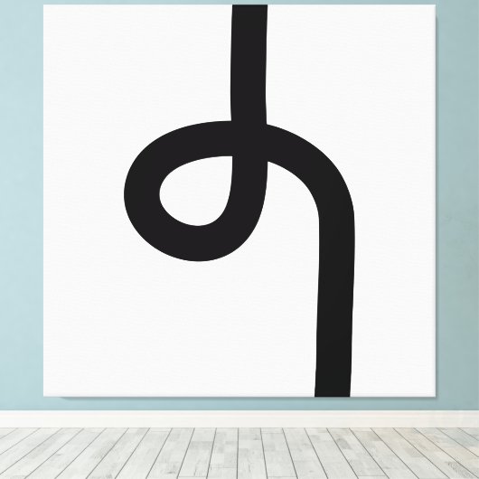 Loopline - Schwarz auf Weiß Leinwanddruck (Insitu (Holzboden))