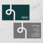 Loopline - Weiß auf dunkelgrün Visitenkarte (Vorne/Hinten)