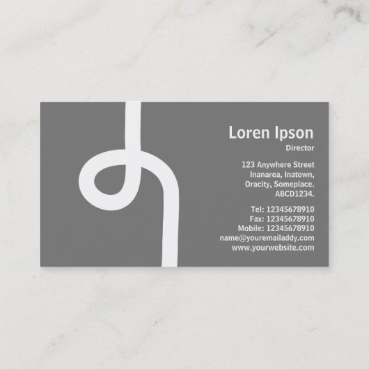 Loopline - Weiß auf dunkelgrün Visitenkarte (Rückseite)