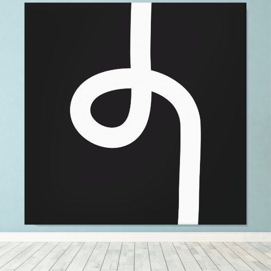 Loopline - Weiß auf Schwarz Leinwanddruck (Insitu (Holzboden))