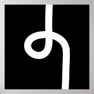 Loopline - Weiß auf Schwarz Poster