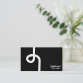 Loopline - Weiß auf Schwarz Visitenkarte (Stehend Vorderseite)