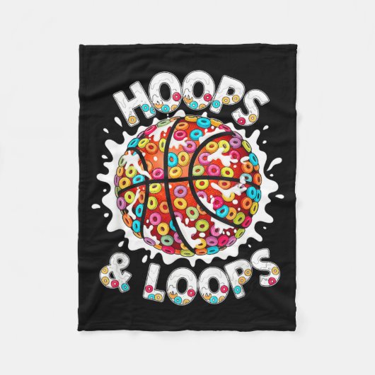 Loops Hoops Basketball Slam Dunk Farbige Fleecedecke (Vorderseite)