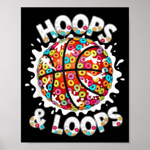 Loops Hoops Basketball Slam Dunk Farbige Poster