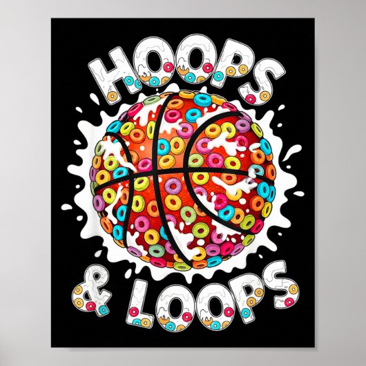 Loops Hoops Basketball Slam Dunk Farbige Poster (Vorne)
