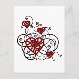 Loopy Liebe Herz Trellis Postkarte