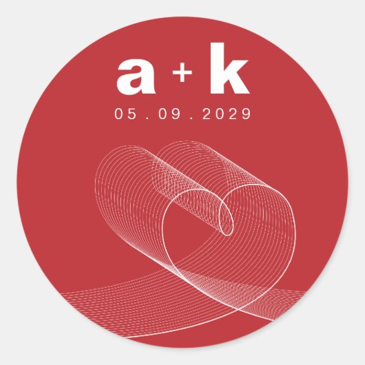 Loopy Liebe Lines White Fevor Geschenketikett / Au Runder Aufkleber (Vorderseite)