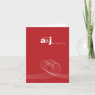 Loopy Liebe Lines White Wedding Einladungskarte