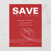 Loopy Liebe Linien Weiß Save the Date Postkarte (Vorderseite)