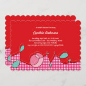 Loopy LIEBE Plaid Craft Chic Brautparty Party Einladung (Vorne/Hinten)