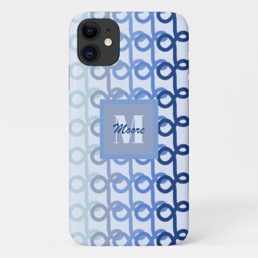 Loopy Lines - Blue Ombre Phone Case (Rückseite)