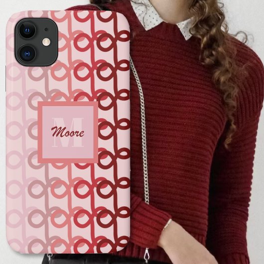Loopy Lines - Rot bis Rosa Ombre Handy Case