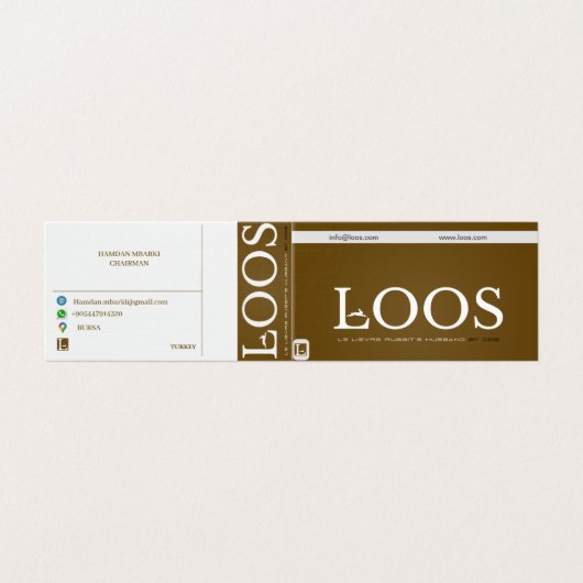 LOOS-GESCHÄFTSKARTE VISITENKARTEN (Außenseite Aufgefaltet)