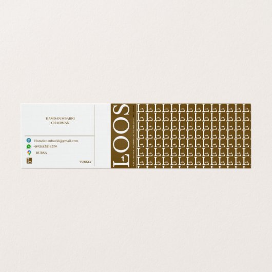LOOS-GESCHÄFTSKARTE VISITENKARTEN (Außenseite Aufgefaltet)