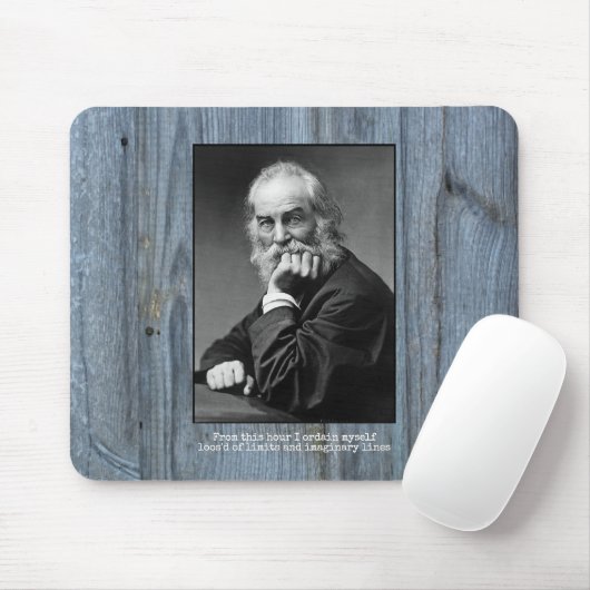 "Loos'd der Grenze-" rustikales Walt Whitman-Zitat Mousepad (Mit Mouse)