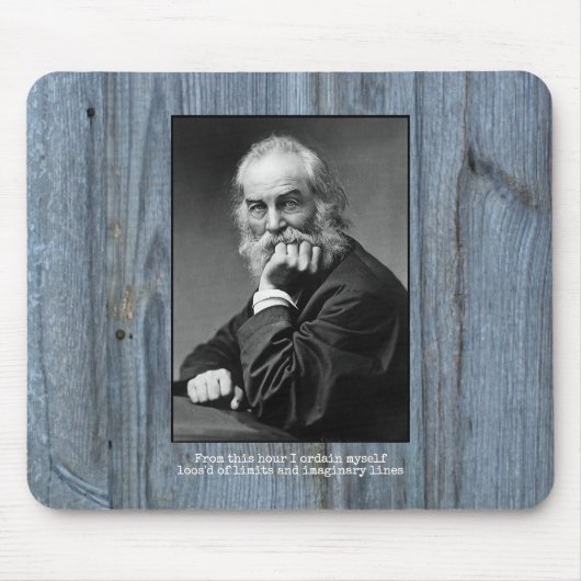 "Loos'd der Grenze-" rustikales Walt Whitman-Zitat Mousepad (Vorne)