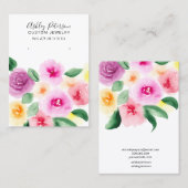 Loose Aquarellschmuck Ohrring-Anzeige Visitenkarte (Vorne/Hinten)