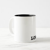 Loose Ends Minimalist Typographic Two-Tone Mug Zweifarbige Tasse (Vorderseite Links)