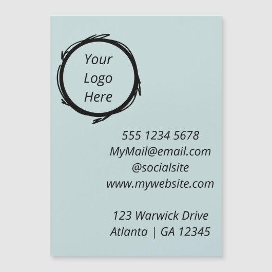 Loose Fun Scribble Circle Frame Business Card Magnetkarte (Vorderseite)
