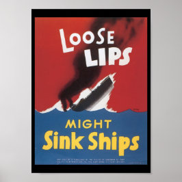 Loose Lips Sink Ships Weltkrieg 2 Poster