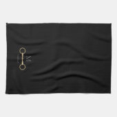 Loose Ring Snaffle Bit Mit Monogramm Reittier Geschirrtuch (Horizontal)