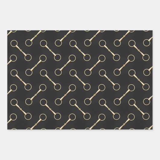 Loose Ring Snaffle Bits Equestrian Geschenkpapier Set (Vorderseite 3)