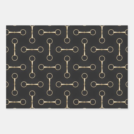 Loose Ring Snaffle Bits Equestrian Geschenkpapier Set (Vorderseite)